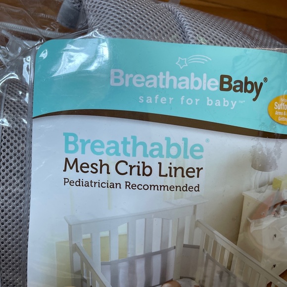 BreathableBaby Classic Breathable Mesh Crib Liner Grey NEW!! - Picture 6 of 7